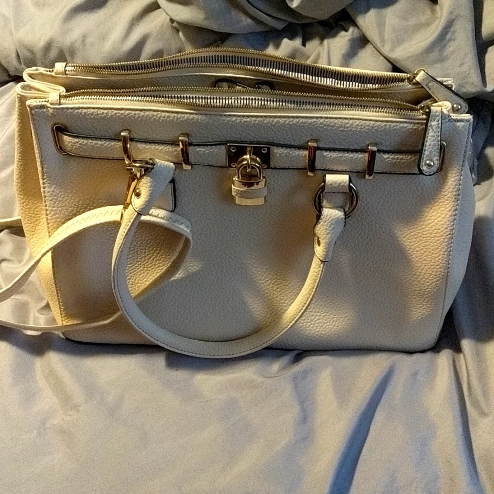 Oversized beige purse